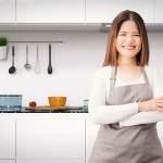 asian housekeeper with kitchen background